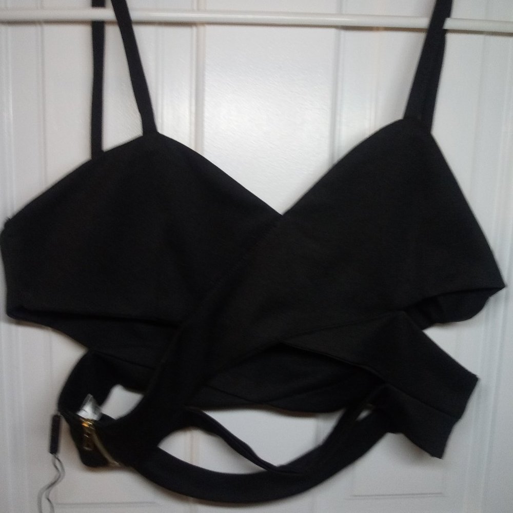 Choices Black Cut Out Cropped Vest l SZ L (4) NWOT - Picture 4 of 8